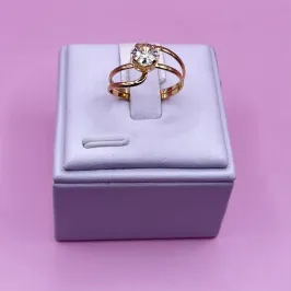 Anel Solitário Trançado