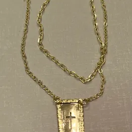 Pulseira Dupla Placa Cruz