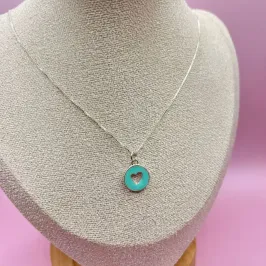 Choker Prata Coração Colorido