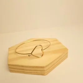 Bracelete Aro Fio Coração Trava