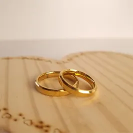 Aliança Inox Dourada Fina