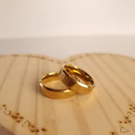 Aliança Inox Dourada Larga