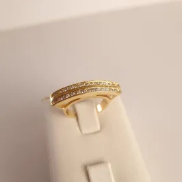 Anel Dois Traços Zircônia