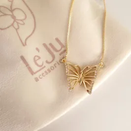 Colar Borboleta Cravejada