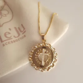 Colar Cruz Cravejada