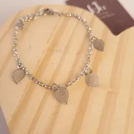 Pulseira Inox Folhas