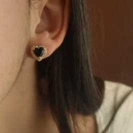 Brinco Coração Pedra