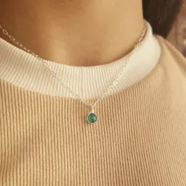 Choker Prata Pedra Verde