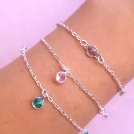 Puleira Prata Bolinhas Coloridas