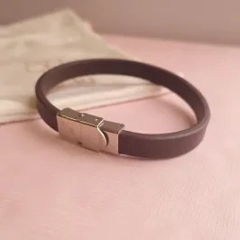 Pulseira Steel Couro Lisa