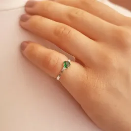 Anel Prata Zircônia Coração