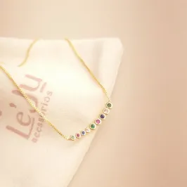 Colar Zircônias Coloridas