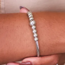 Bracelete Steel Bolinhas