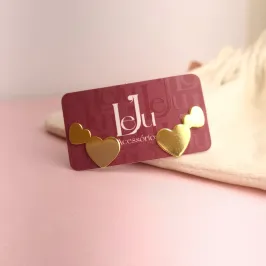 Brinco EarCuff Coração Duplo