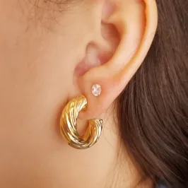 Brinco Argola Trançada Grossa