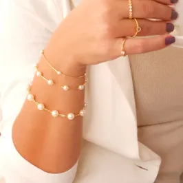 Pulseira Veneziana Pérolas Pequenas