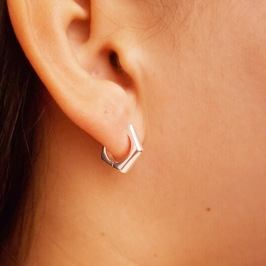 Argola Prata Hexágono