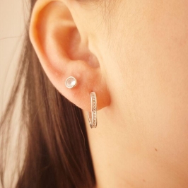 Brinco Tranqueta Coração Cravejado