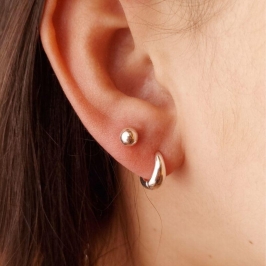 Argola Tranqueta Lisa Banhada a Prata