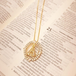 Colar Nossa Senhora Cravejada Cristal