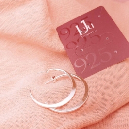 Argola Prata 924 Meia Lua