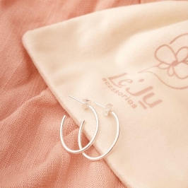 Argola Prata 925 Oval