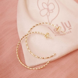 Brinco Argola Tarracha Trançada Fina