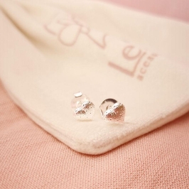 Brinco Coração em Banho de Prata