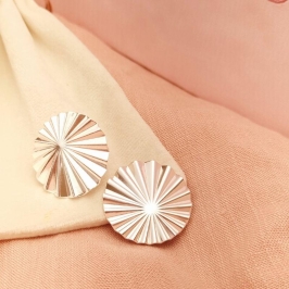 Brinco Orgânico Leque em Banho de Prata