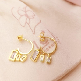 Argola Lux com Três Pedras