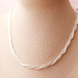 Colar Fita Dupla em Banho de Prata