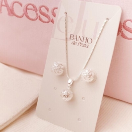 Conjunto Coleção Natal em Banho de Prata