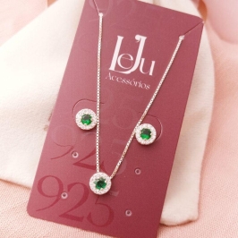 Conjunto Prata 925 Color em Zircônia
