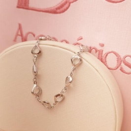 Pulseira Steel Coração em Cristal