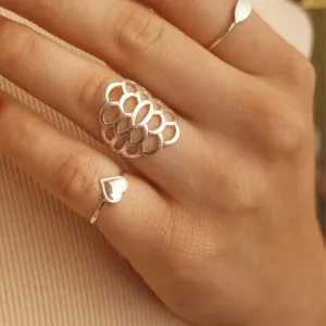 Anel Prata Gomos Vazados