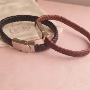 Pulseira Couro Trançada