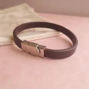 Pulseira Steel Couro Lisa