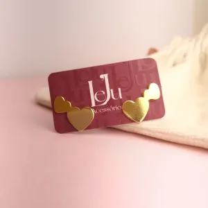 Brinco EarCuff Coração Duplo