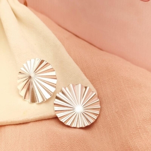 Brinco Orgânico Leque em Banho de Prata