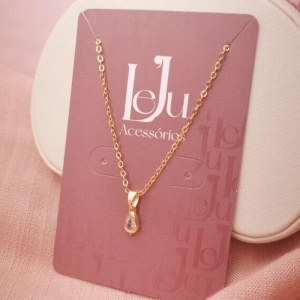Colar Gota Corrente Cadeadinho