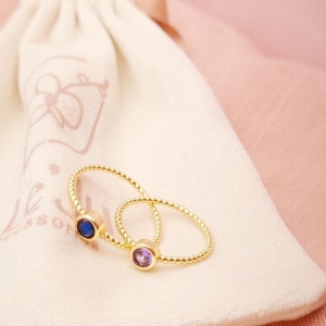 Anel Solitário Pedra Colorida