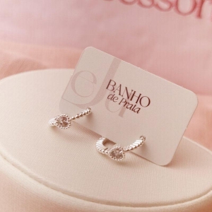 Argola Um Coração Banhado a Prata