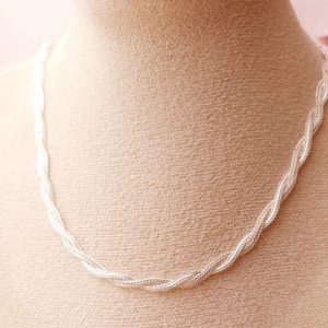 Colar Fita Dupla em Banho de Prata