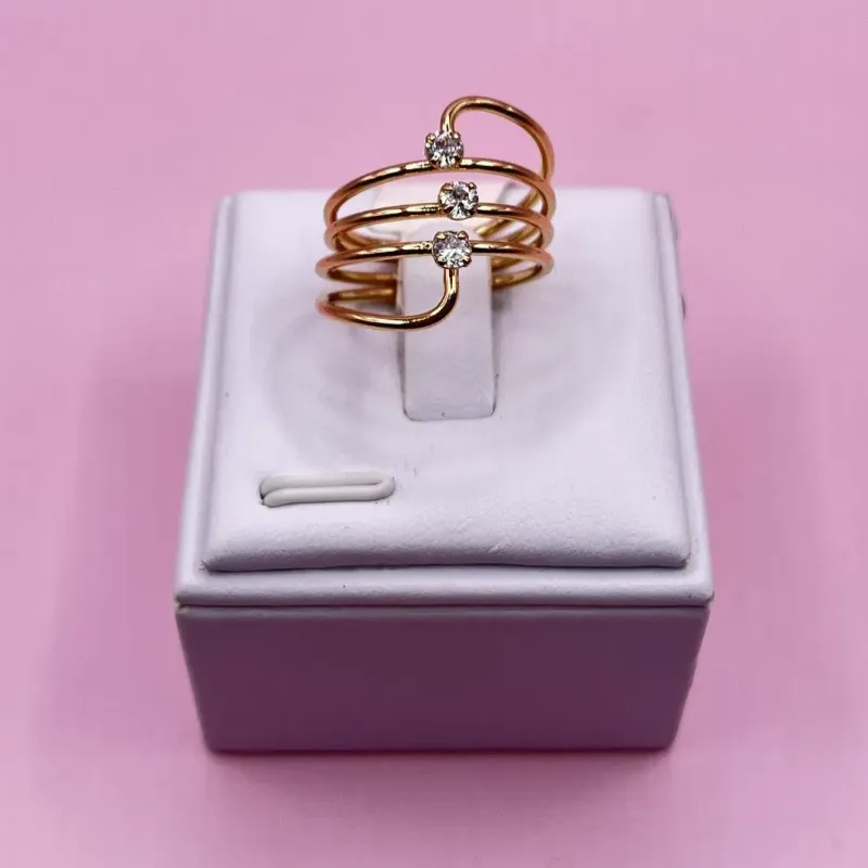 Anel Três Traços Zircônia