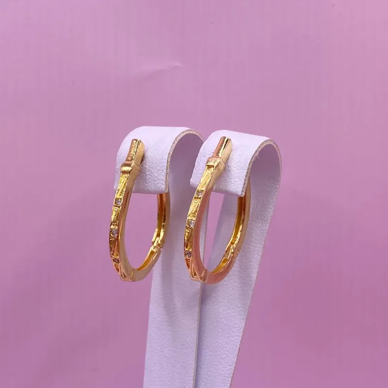 Argola Click Oval com Zircônia