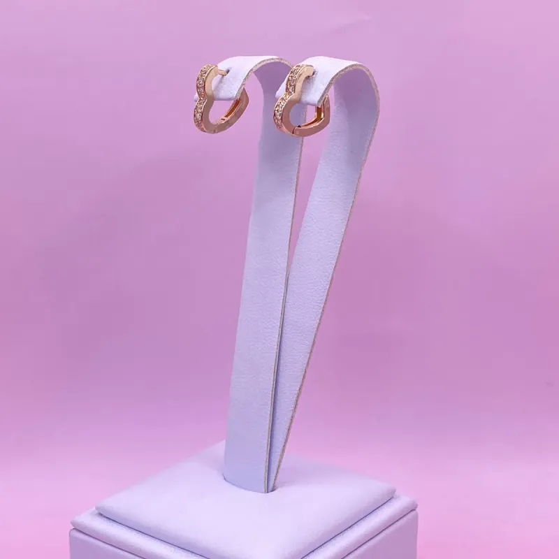 Brinco Argola Cravejado Coração