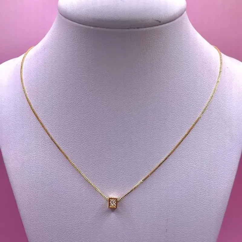 Choker Quadradinho Micro Zircônia