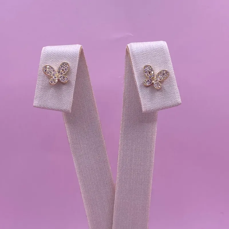 Brinco Borboleta Cravejada Pequena