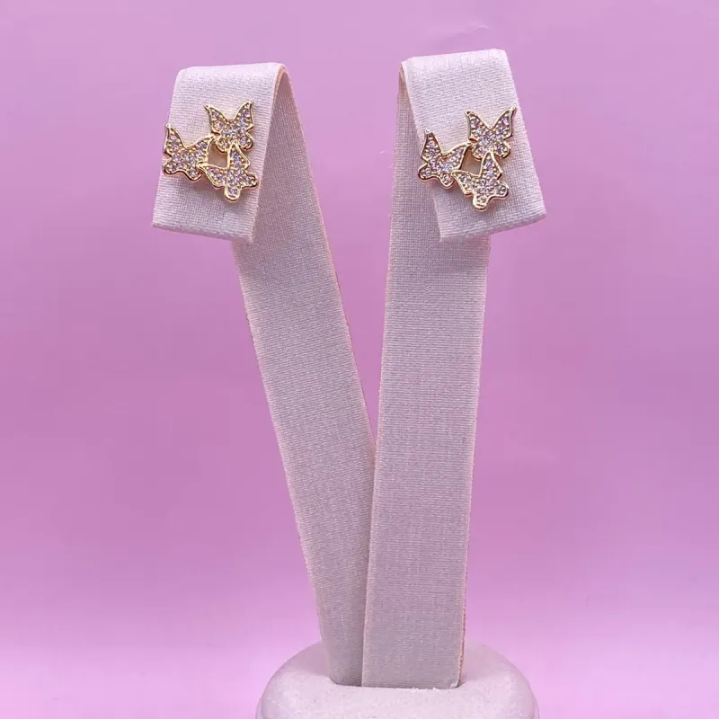 Brinco Borboletas Cravejadas