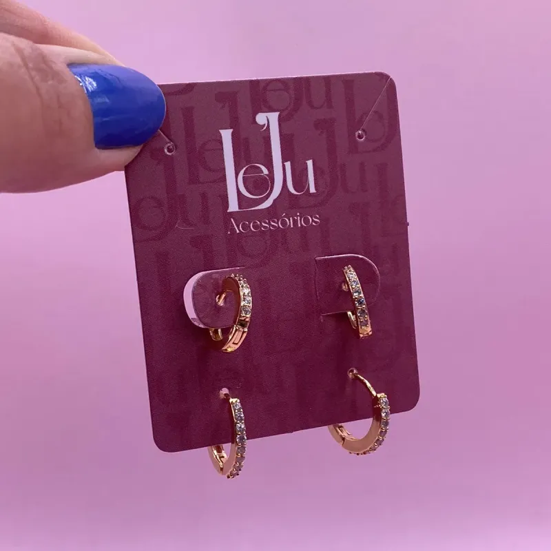 Dupla Brinco Argola Cravejada